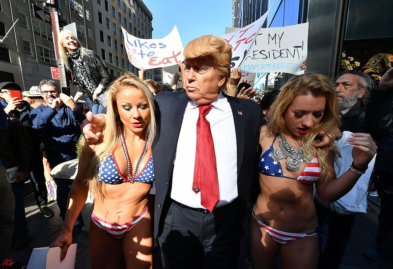 Trump performance art by photographer Alison Jackson (Photo by Slaven Vlasic/Getty Images)